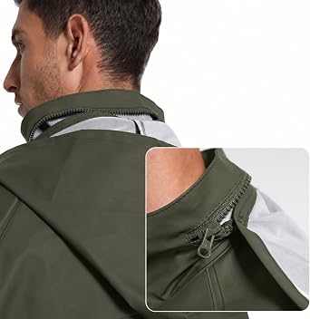 Mens Workwear 3-Piece Waterproof PU Rain Suit Set