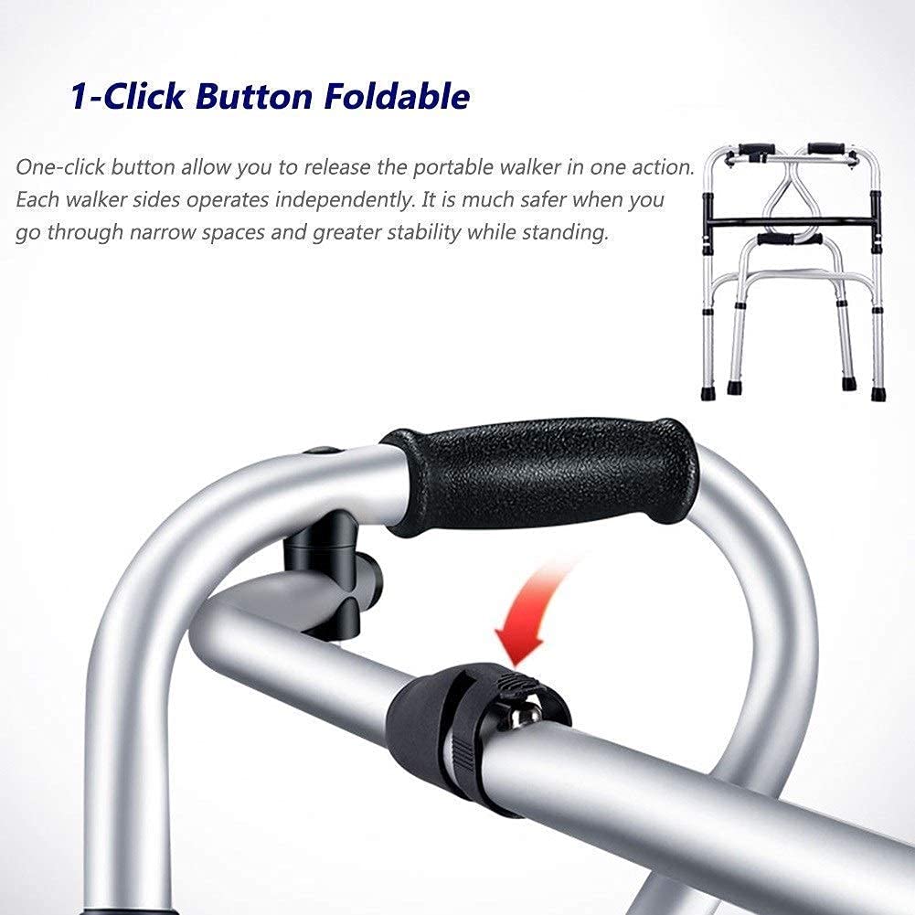 UWYTGF Rollator Walkers Walker,Foldable Seniors Walker with 2 Wheels,Outside Standard for Elderly,Handicapped & Disabled Users Walker