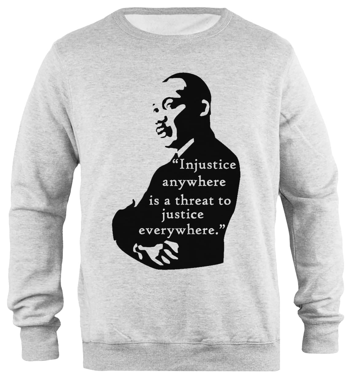 Sweat-shirt Martin Luther King Jr gris pull unisexe simple-fit coton molletonné