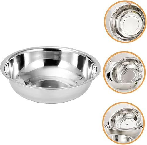 Miniatura 7 de Kichvoe Cuenco grande de acero inoxidable para mezclar múltiples funciones para lavar verduras, frutas y preparación de alimentos, diseño grueso