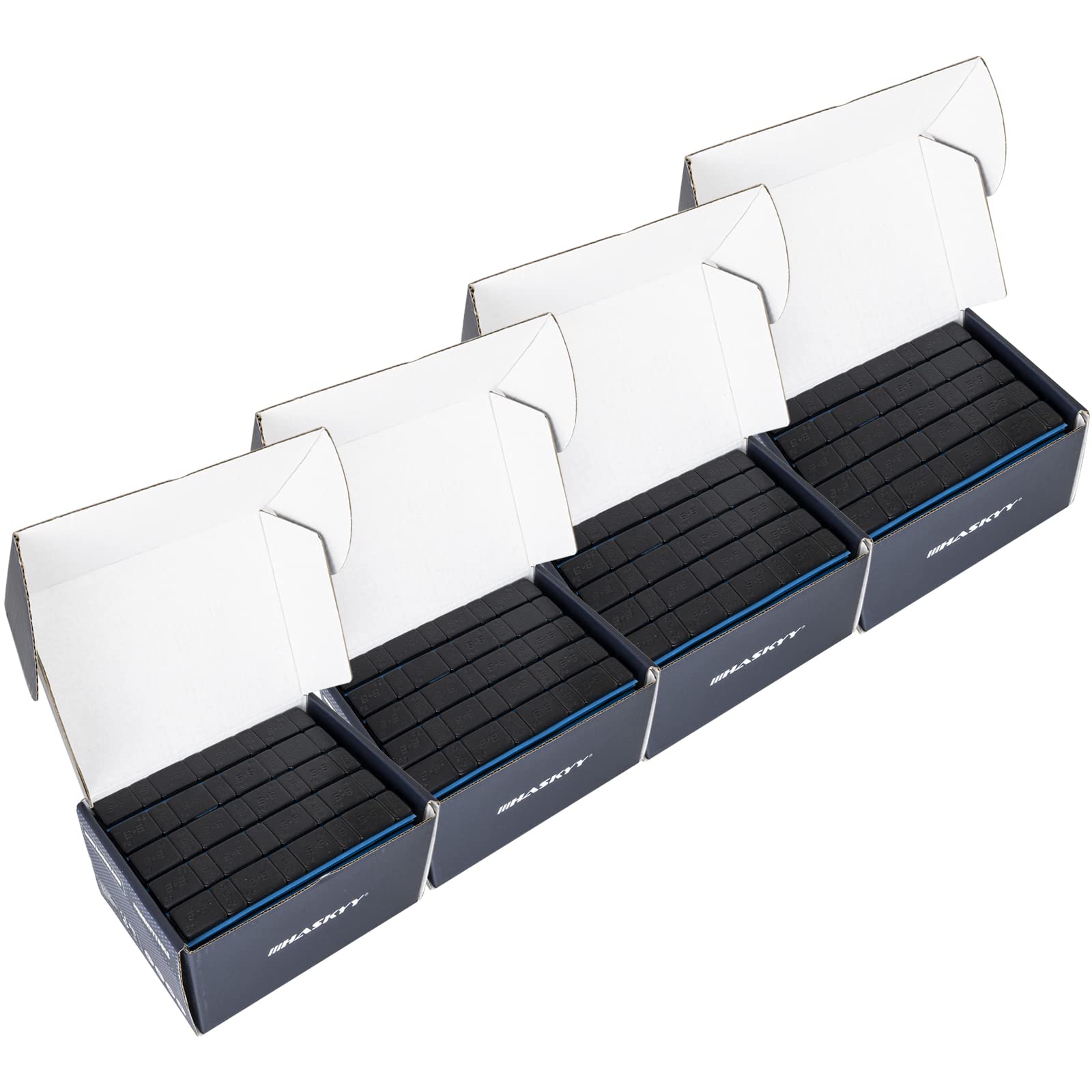 HASKYY 4x 6KG 24KG SCHWARZ Auswuchtgewichte 5g*4+10g*4 Klebegewichte Kleberiegel Riegel