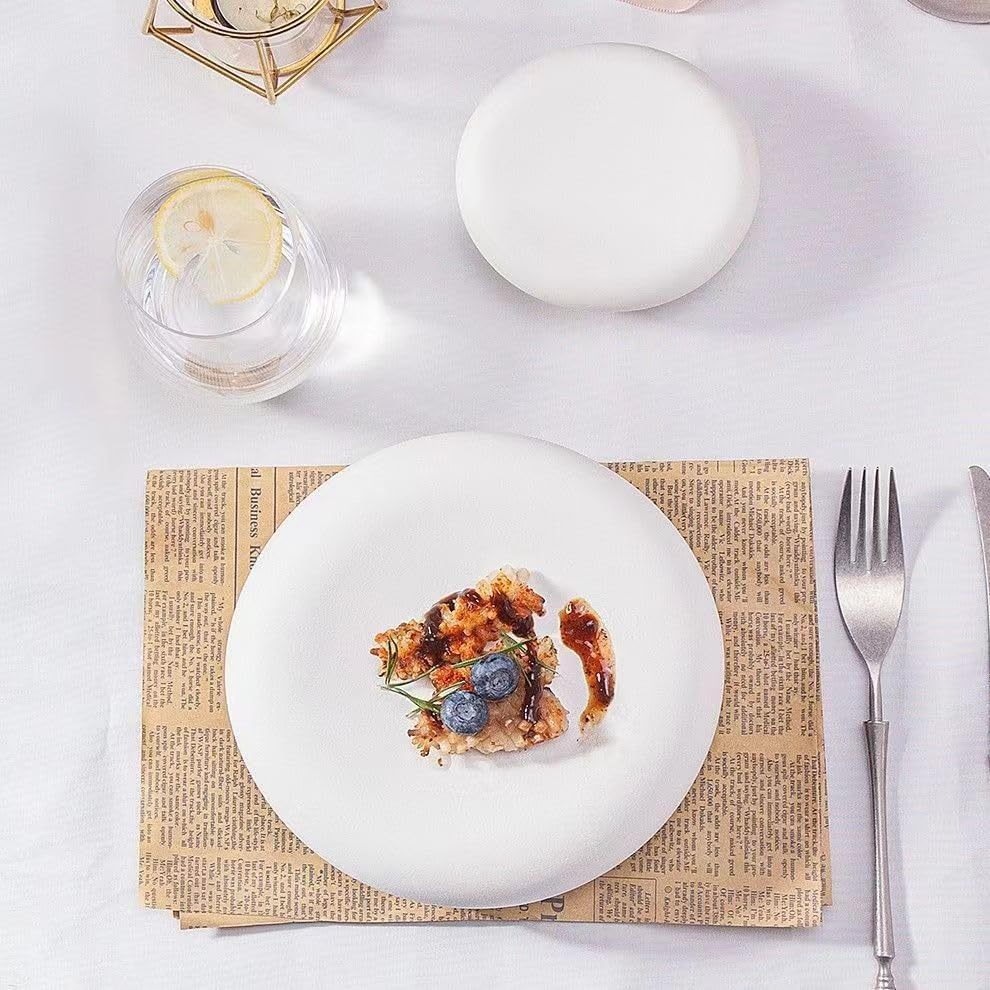 Exquisite Plates, high-Value Tableware Artistic Conception Plates, Western-Style French Dishes, White Ceramic Plates, Cold Dishes in high-end Restaurants in Ho,One Color-11 * 4cm