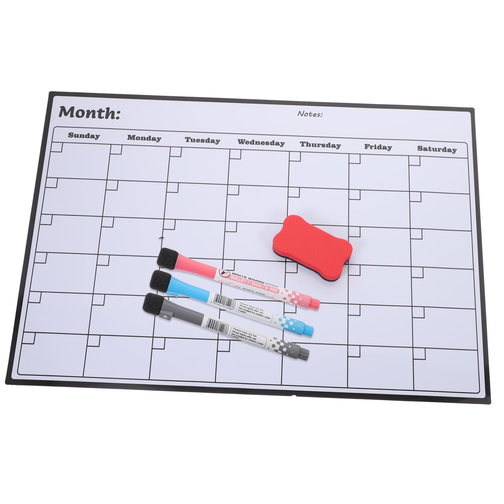 STOBOK Calendario Magnetico Mensile Per Frigorifero A3 - Lavagna Bianca Confezione Da 5 Cancellabile