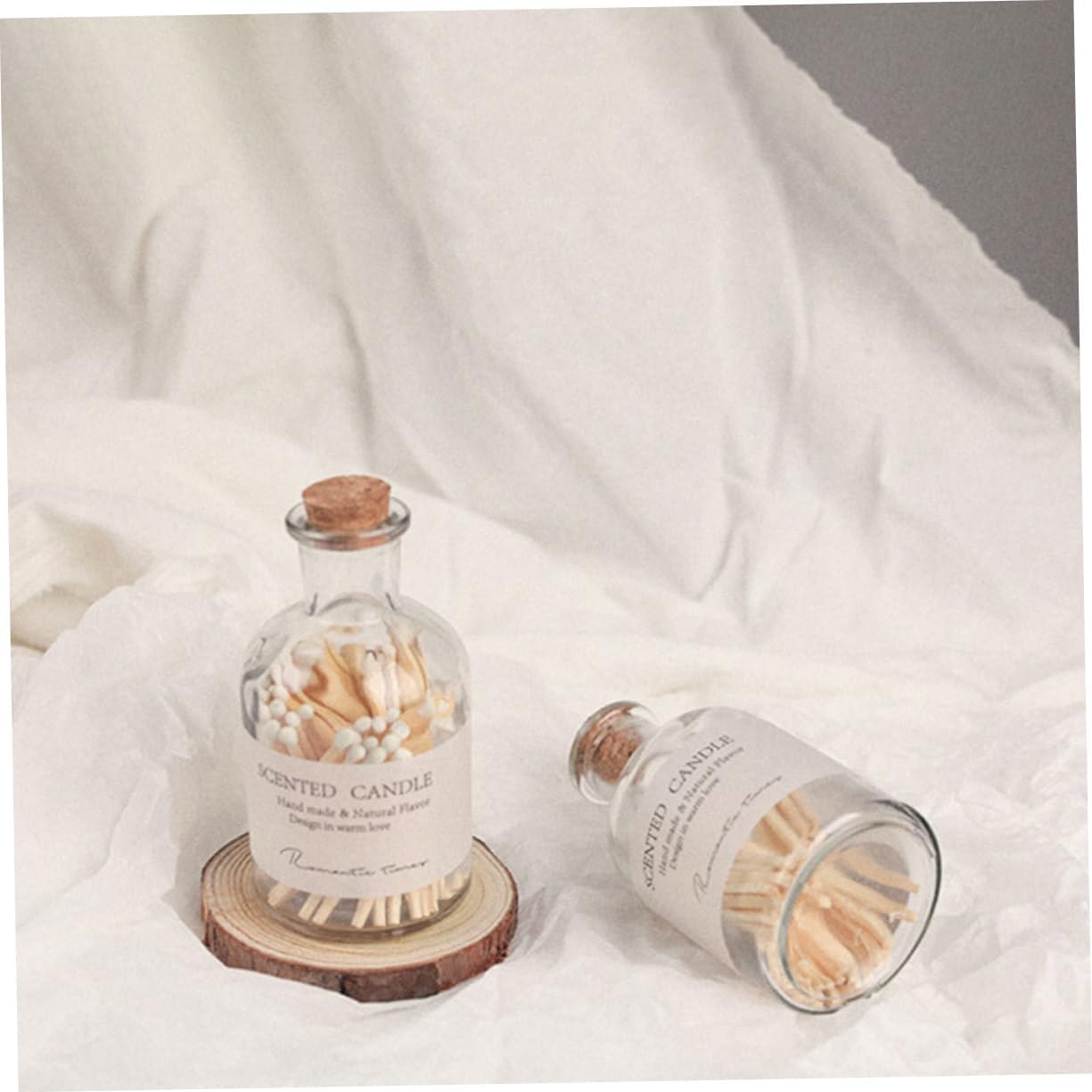Cabilock Decorative Match Jar Bottle of Candle Matches with Glass Storage Jar for Home Decor Unique Wedding Elegant Design Fine Craftsmanship