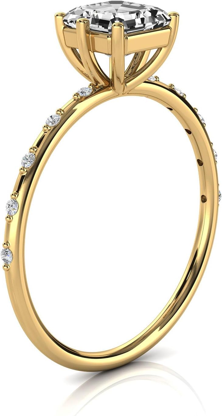 1 CT Moissanite Engagement Ring Colorless VVS1 925 Sterling Silver & 10K 14K 18K Solid Gold Tinah Minimalist Earthy Organic Moissanite Ring Christmas Gift For Her
