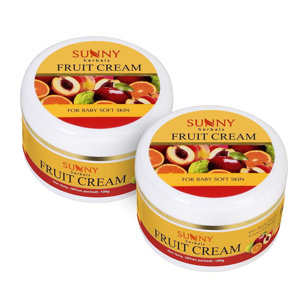 Fruit Cream With Extracts of Apple, Peach, Guava, Orange | Hydrates & Imparts Youthful Glow | Vitamin E Along With Fruit Extracts Provide Baby Soft Skin | For All Skin Type 100gm (Pack 2)
