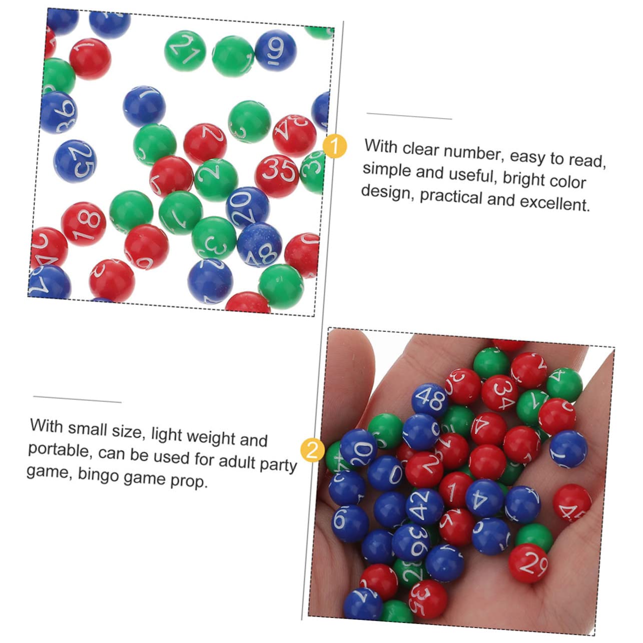 Raffle Number Balls 3 Sets Chip for Bingo Plastic Seamless Game Balls for Adults