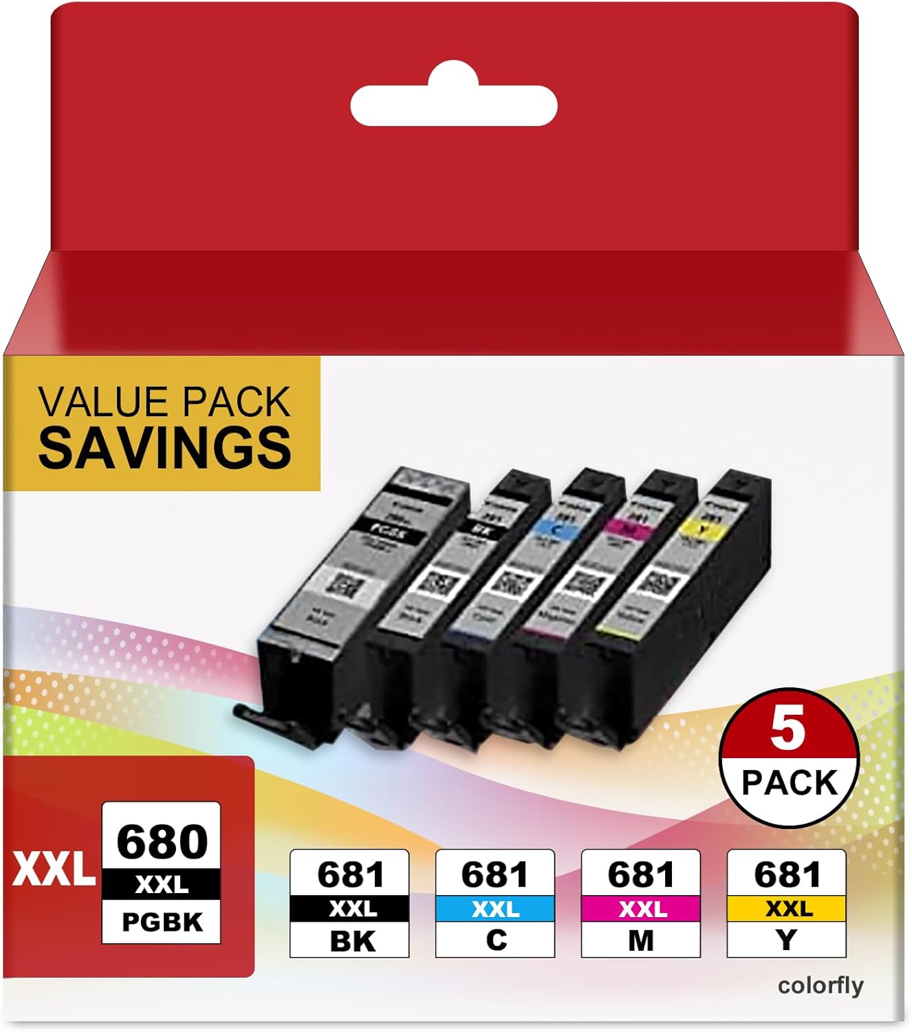 680XXL 681XXL Ink Cartridges Compatible for Canon Ink 680 and 681 ...