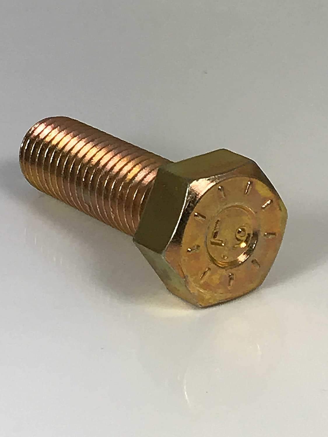 7/8"-14 x 4 1/2" Grade 9 Hex Head Cap Screw FINE Thread Alloy ZINC-YELLOW (Made in U.S.A.) - Quantity 60