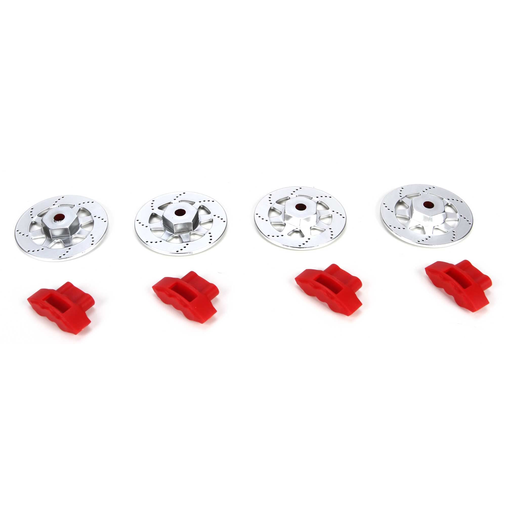 Losi Wheel Hex Brake Rotor & Caliper FR/RR Set V100 LOS232067 Elec Car/Truck Replacement Parts