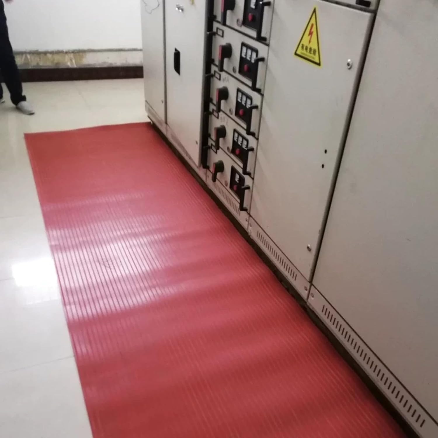 AVLLSO Protector Suelo 6 KV Alfombra de Goma de Seguridad eléctrica para Espacios de Trabajo comerciales, Esteras aislantes eléctricas Impermeables(10KV-1mx1m)