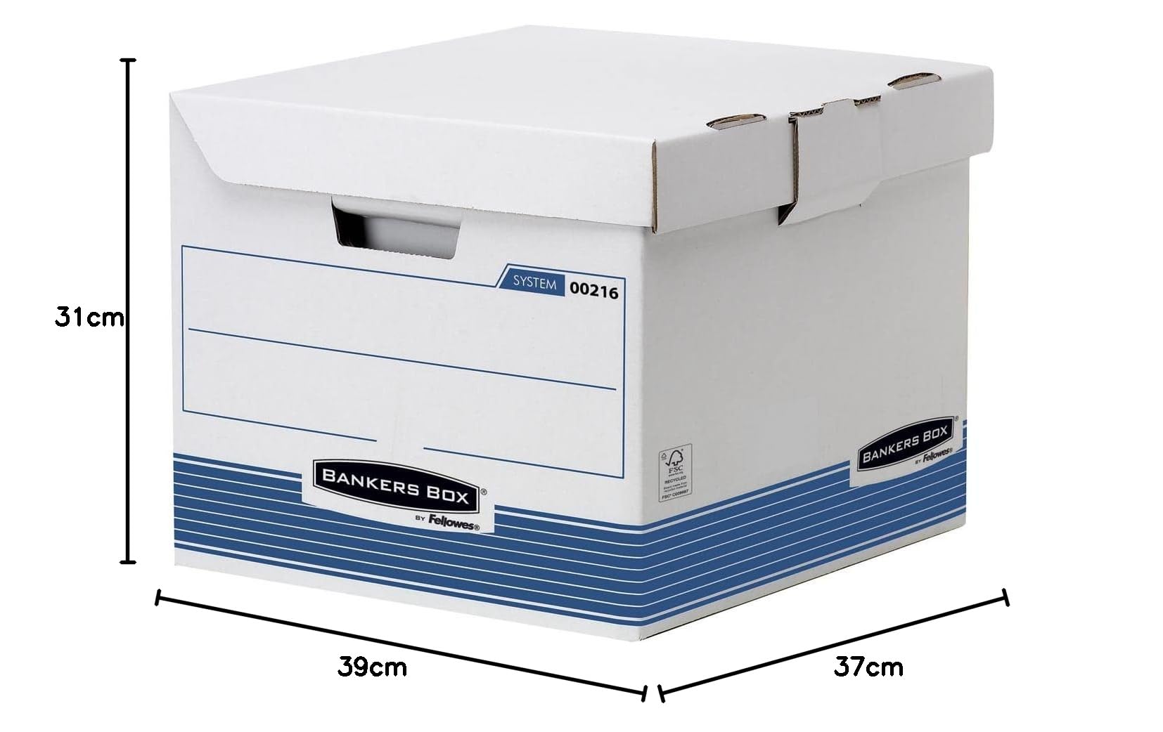 Scatole Archivazione Fellowes Bankers Box Flip-Top - Nero/Blu, Confezione Da 10, 293x545x378 Mm - Foto 10