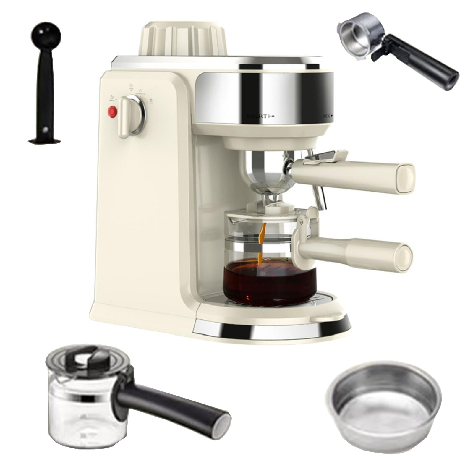 Machine à café au design élégant noir mat avec finition chromée et haute pression
