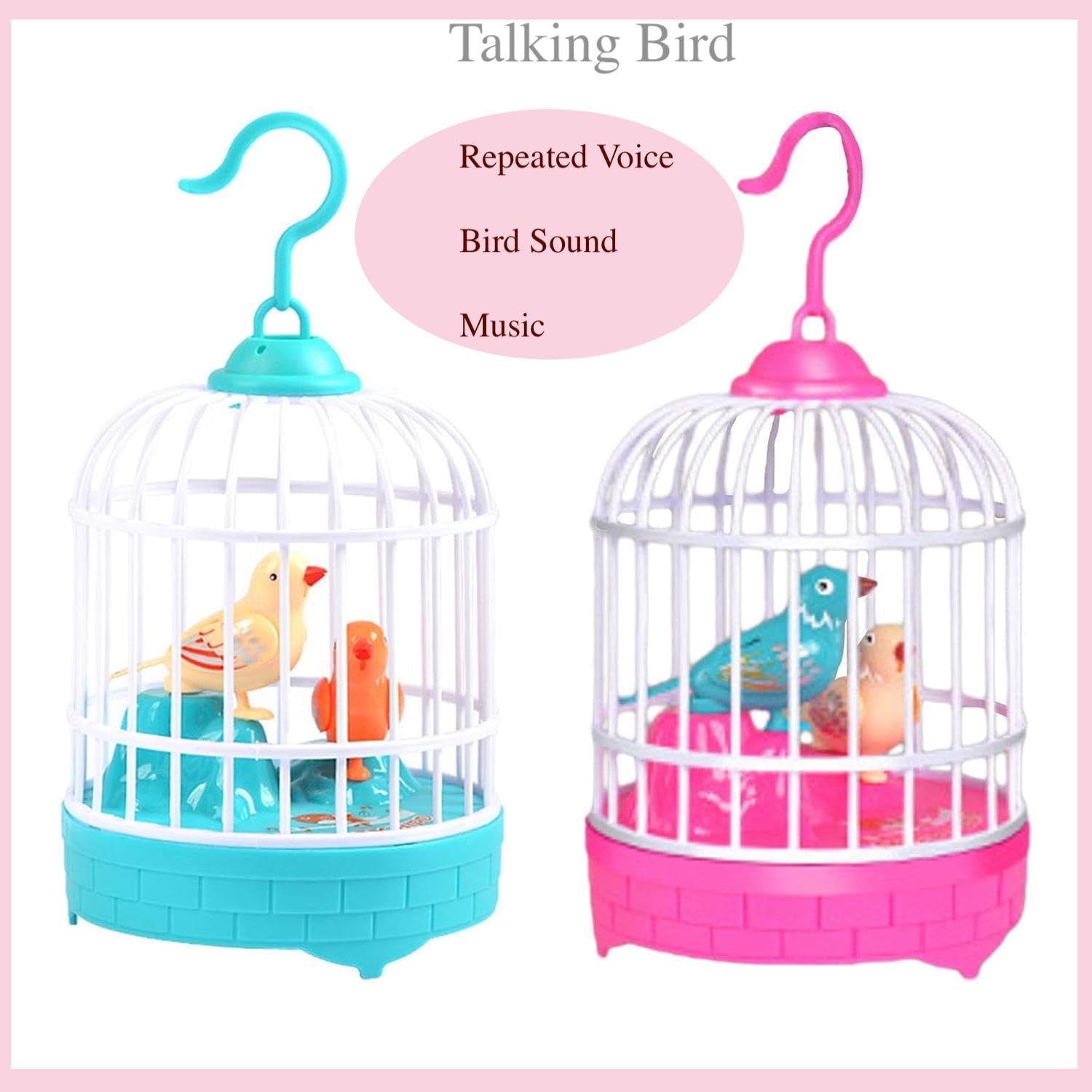MOKRUSH Talking Bird Toy for Kids | Interactive Toy & Repeat What You Said | Singing & Chirping in The Birdcage | Gifts for Babies, Kids & Children (Orange) (Multi) - Image 5 thumbnail