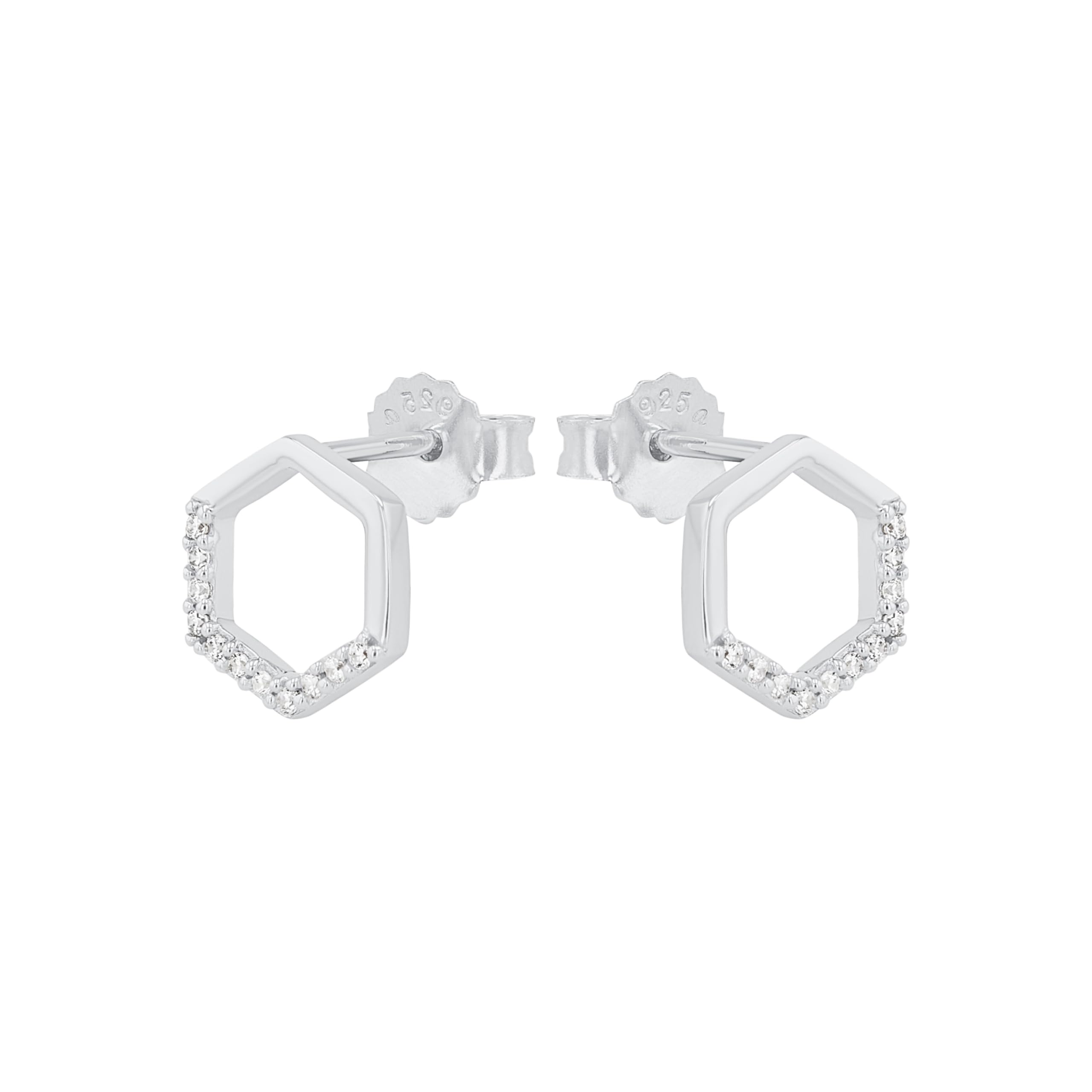s.Oliver Orecchini a bottone in argento Sterling 925 da donna, con zirconi sintetici, argento, forniti in confezione regalo per gioielli