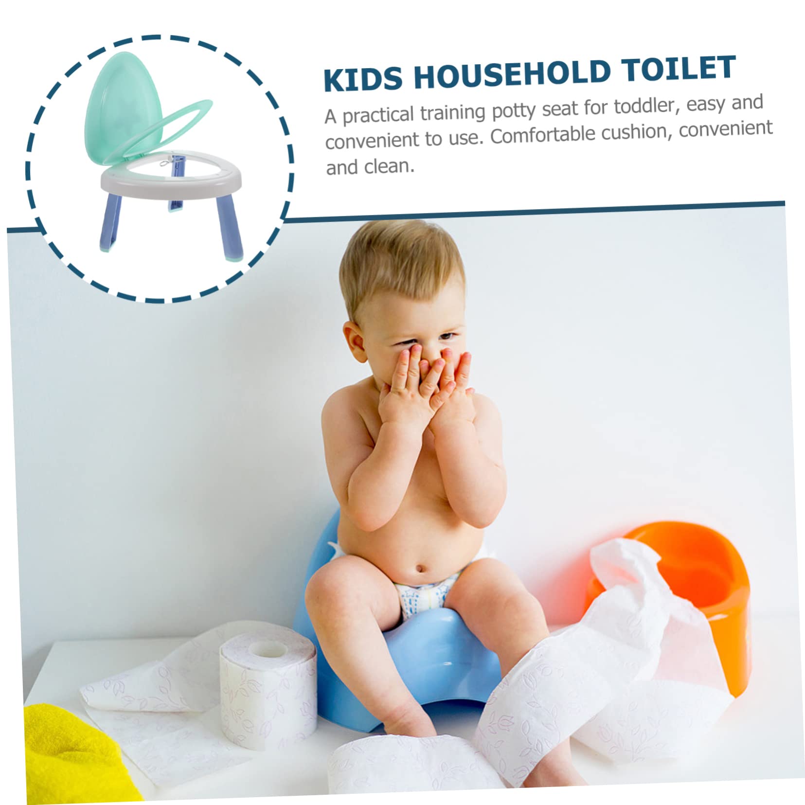 VICASKY inodoro plegable orinal para niños orinal portatil de viaje bañera plegable niño orinal de viaje para niños asientos para niños almohadillas de algodón orinal inodoro chico
