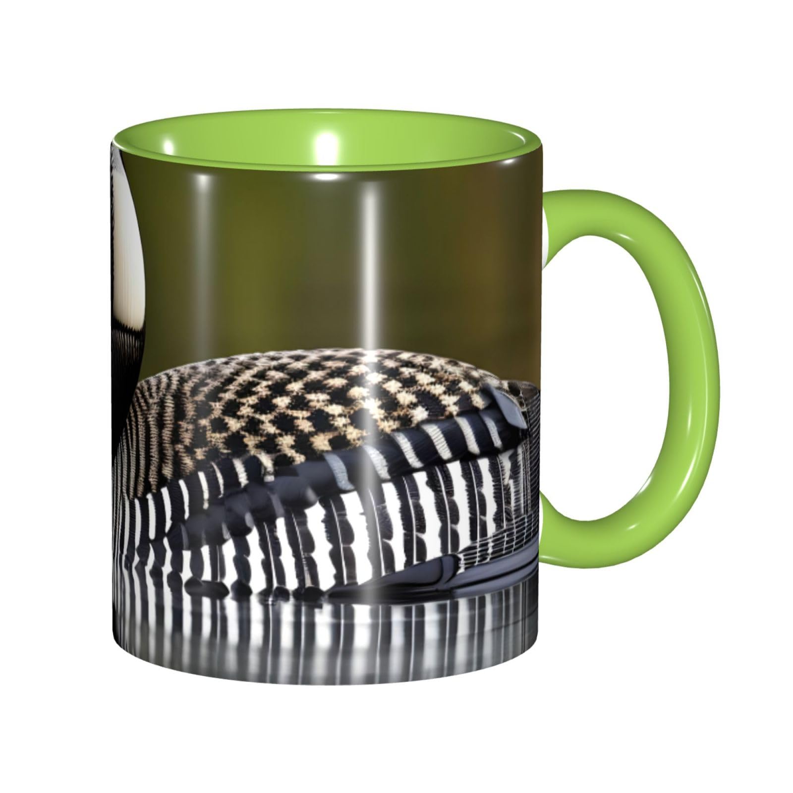 Tasse en poterie imprimé oiseau Loon 325 ml avec coffret cadeau raffiné pour femme