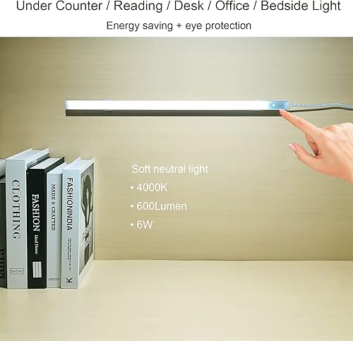 Miniatura 8 de Iluminación LED de 17 pulgadas para debajo del gabinete, regulable al tacto, luces enchufables para cocina, fregadero, banco de trabajo, armario,