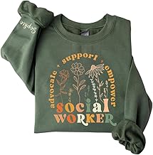 Custom Therapist and Social Worker Sweatshirt, Floral School Counselor Pullover, Mental Health Support Shirt, Appreciation Gift for Women in Social Work, Fall Teacher Crewneck Sweater