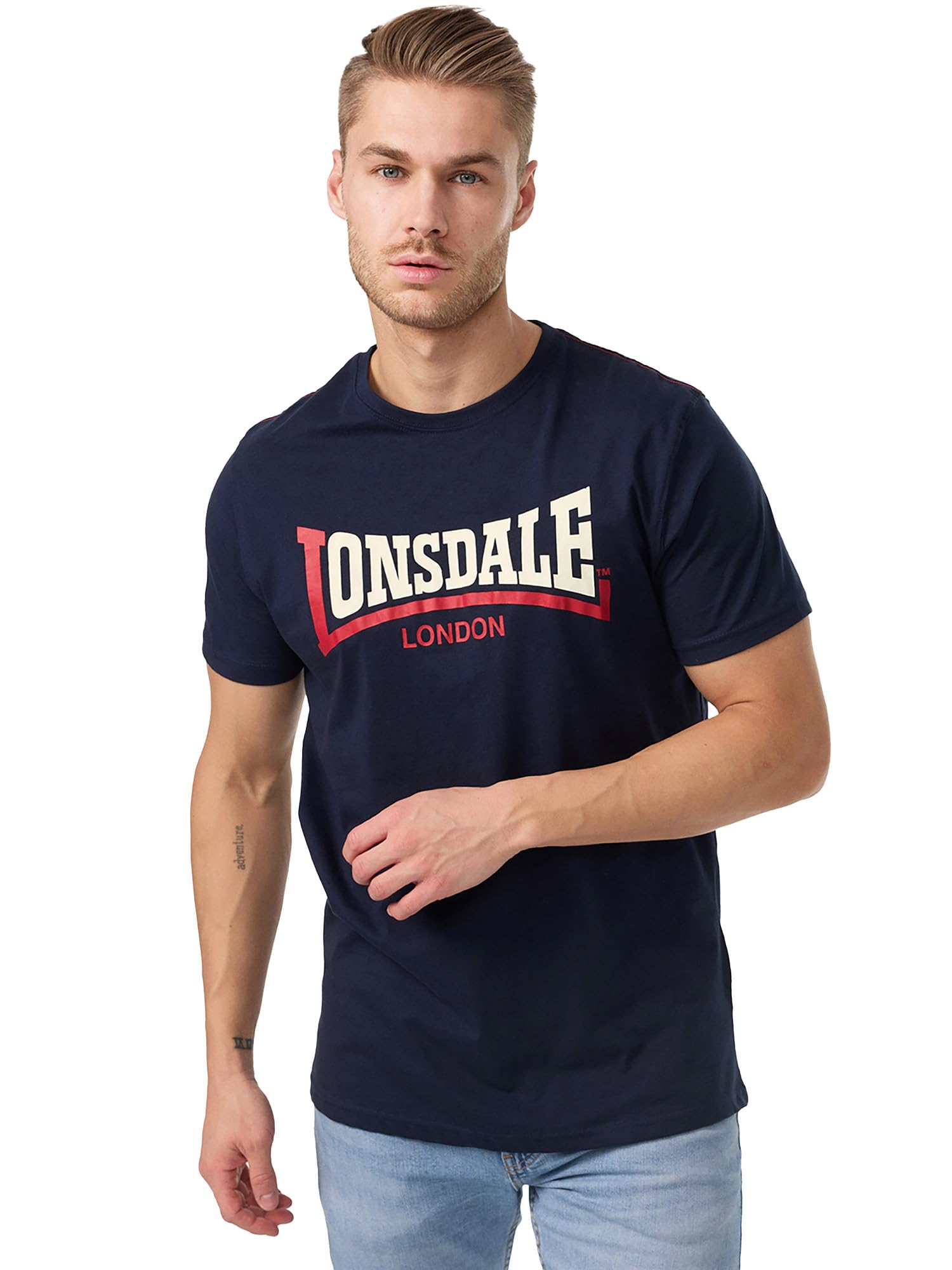 Lonsdale Men's Bleu T-Shirt Two Tone