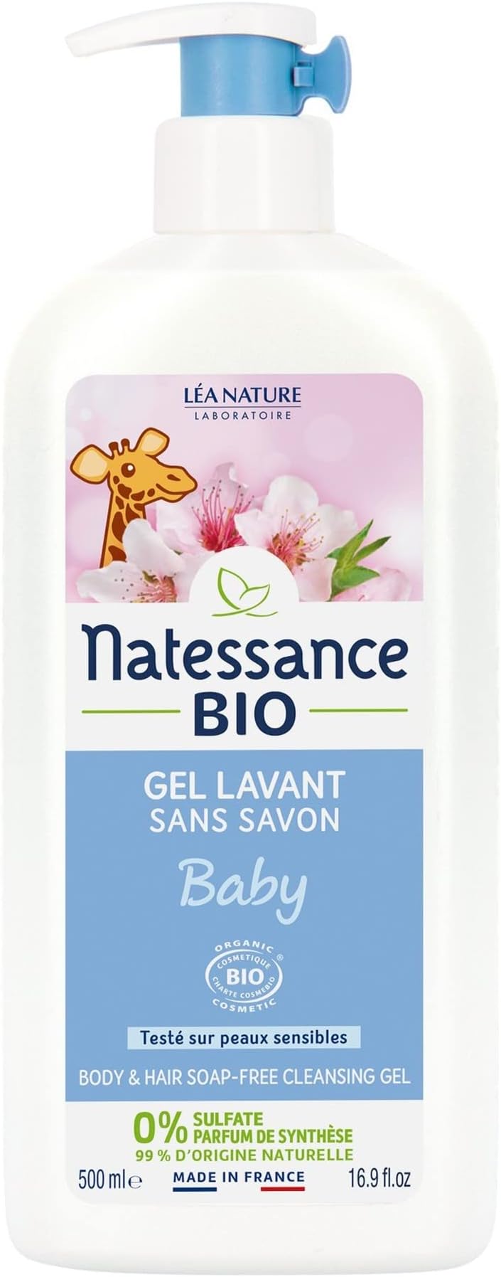 Natessance Baby Body & Hair Soap-Free Cleansing Gel Organic 500ml