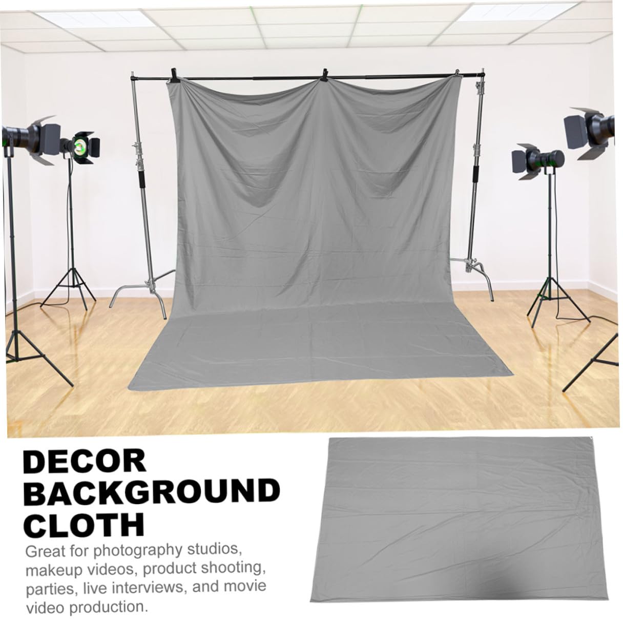 Sfondo Fotografico Grigio Spesso 3x2 M, Decorazione Fondale per Studio Fotografico e Scenografie, Telo Pieghevole Multiuso per Casa, Feste e Ristoranti