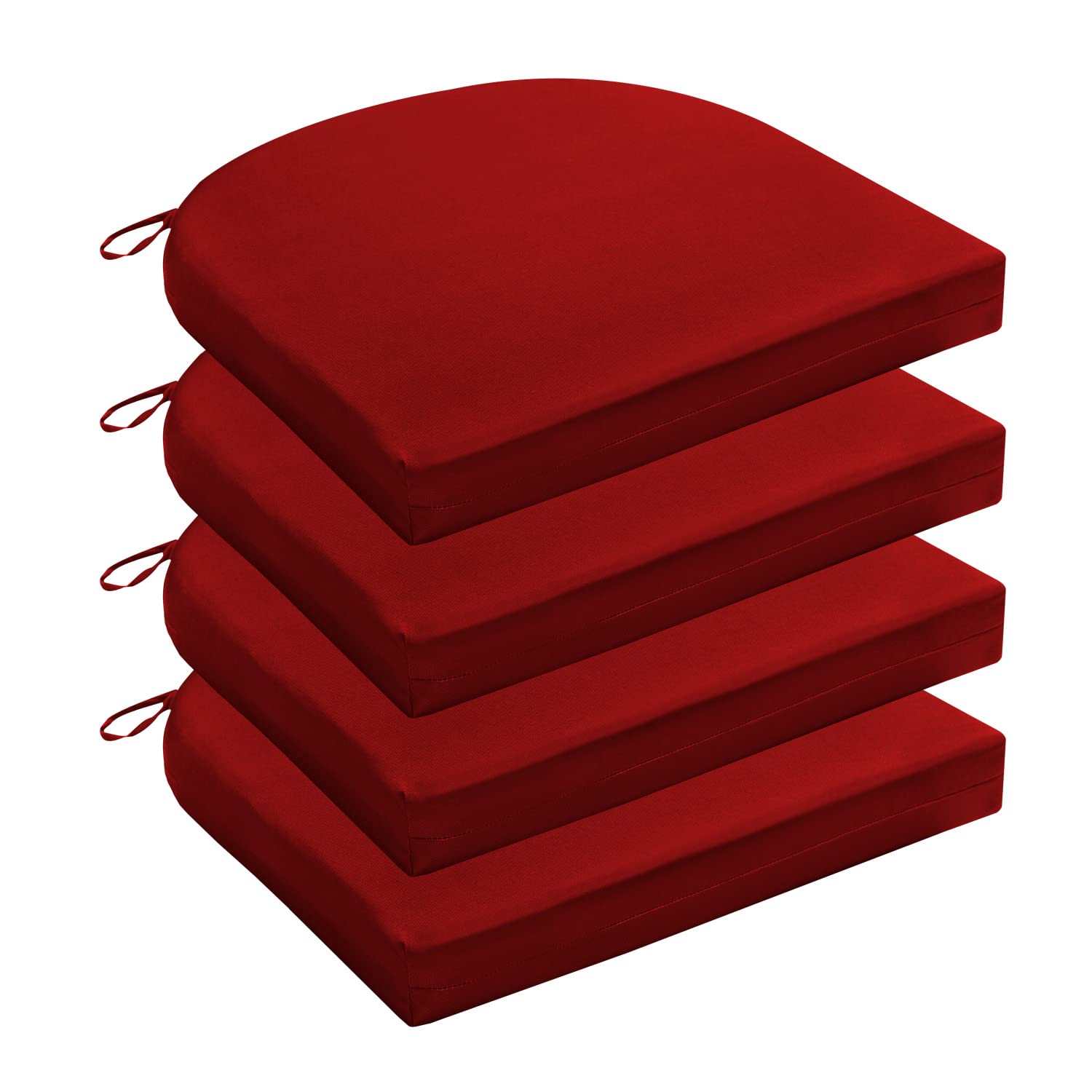 Photo 1 of *STOCK PHOTO REFERENCE ONLY*Wellsin Outdoor Chair Cushions for Patio Furniture - Patio Chair Cushions Set of 4 - Waterproof Round Corner Outdoor Seat Cushions 17"X16"X2", Burgundy Solid Color/ GREEN Round Corner (17"x16"x2")
