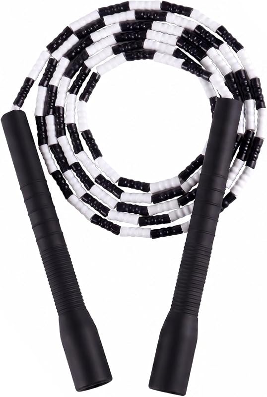 YUEDONG Beaded Jump Rope, 20cm Handles, Soft TPU Beads, Rhythmic Click | Luke Boon collaboration, soft TPU beads, 20cm handles, rhythmic click feedback, tangle-free design, for freestyle and fitness