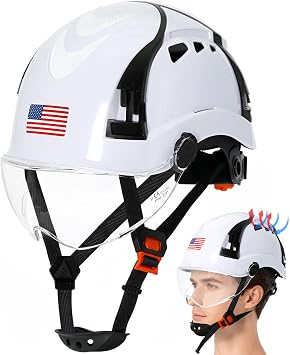 Aolamegs Type 1 Hard Hat with Chin Strap-Type 1 Hard Hats Construction OSHA Approved, Class C Construction Safety Helmet for Men,Vented Hard Hat and 6 Point Suspension