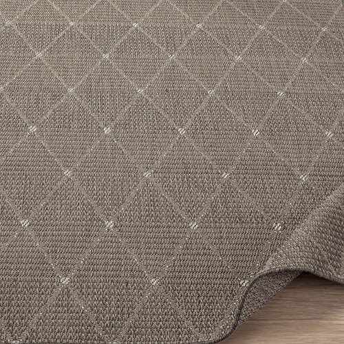 Ottomanson Jardin Indoor/Outdoor Area Rug, Gray, 5'3"X7'3", Grey Trellis Georgia 