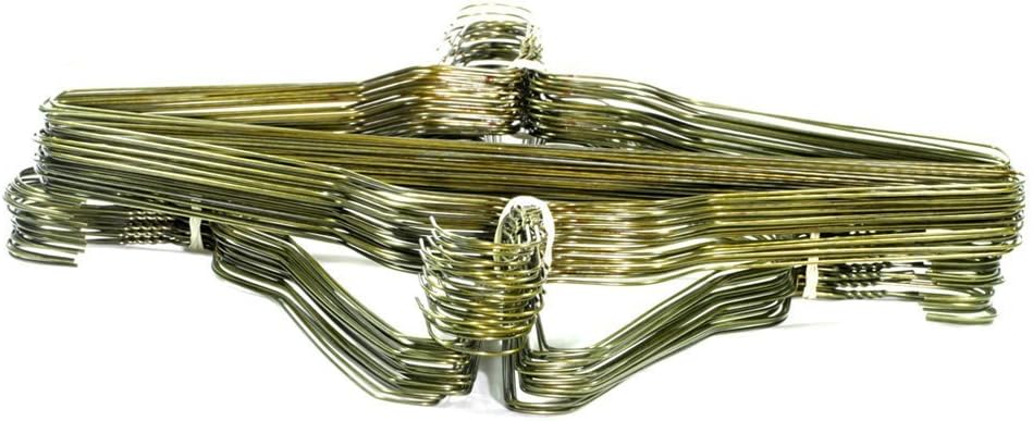 Supply 500 18" Gold Brass Triangular Wire Hangers, Large-Sized, Durable, Perfect for Large Adult Clothing, Industry Standard for Commercial Businesses