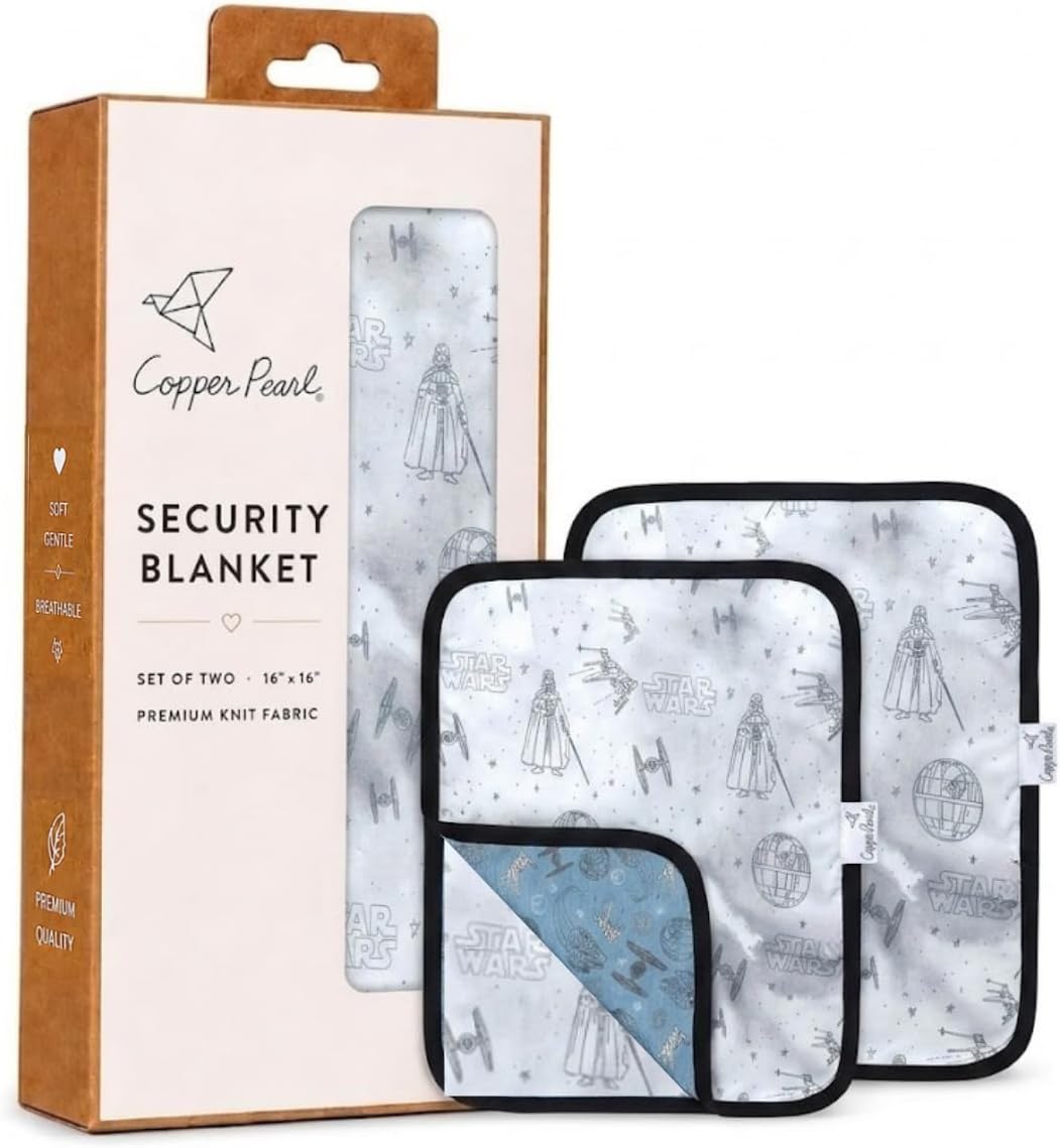 Copper Pearl Baby Security Blanket Set of 2 - Portable Size for Self-Soothing On-The-Go, Ideal Baby Blankets for Boys and Girls, Ultra-Soft, and Gift-Ready Loveys - Empire