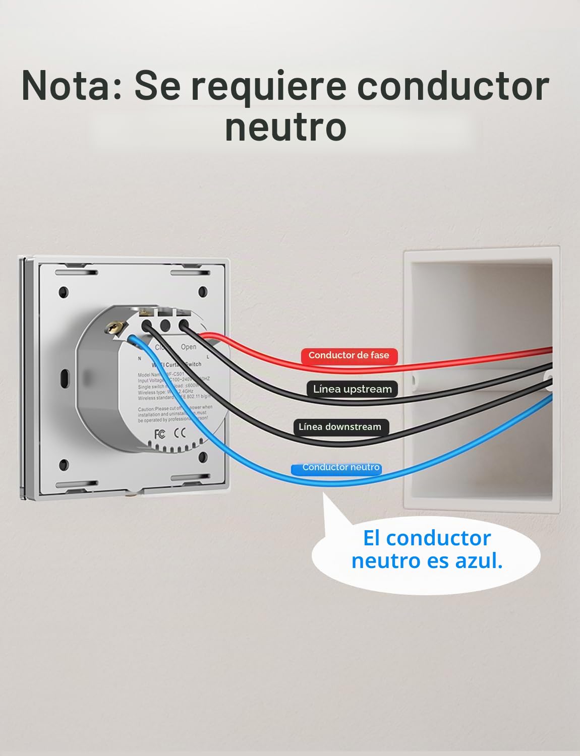 【6.1 Gen】Interruptor persiana WiFi Maxcio compatible con Alexa, Google Home, Interruptor Persiana con Control de Porcentaje, Temporizador y Control de Voz, Requiere Cable Neutro, 2.4G WiFi