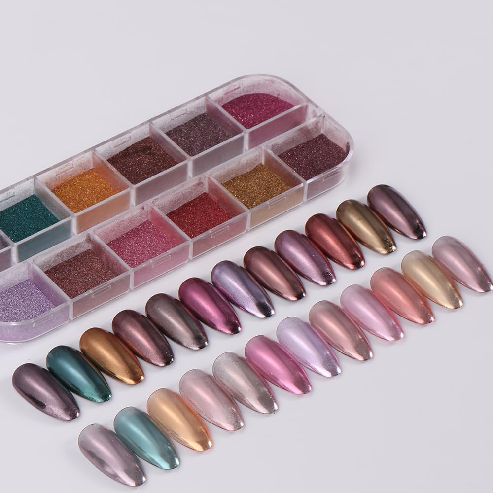 Amazon.co.jp: 12色/ボックス ローズゴールド 紫 ネオンパウダー