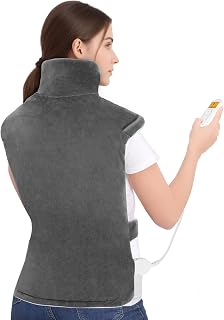 ATASA Heating Pad for Neck and Shoulders and Back Pain Relief, 22"X33" Large Weighted Electric Heated Pad, Birthday Christmas Gifts for Women Men Mom Dad Elderly, 9 Heat Levels & 11 Timer, Washable