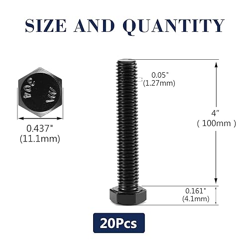 Miniatura 110 de Tornillo de cabeza hexagonal de 5/16-18 x 1/2 pulgadas, tuercas, arandelas planas y de bloqueo, 20 piezas de acero inoxidable 18-8 (304), totalmente