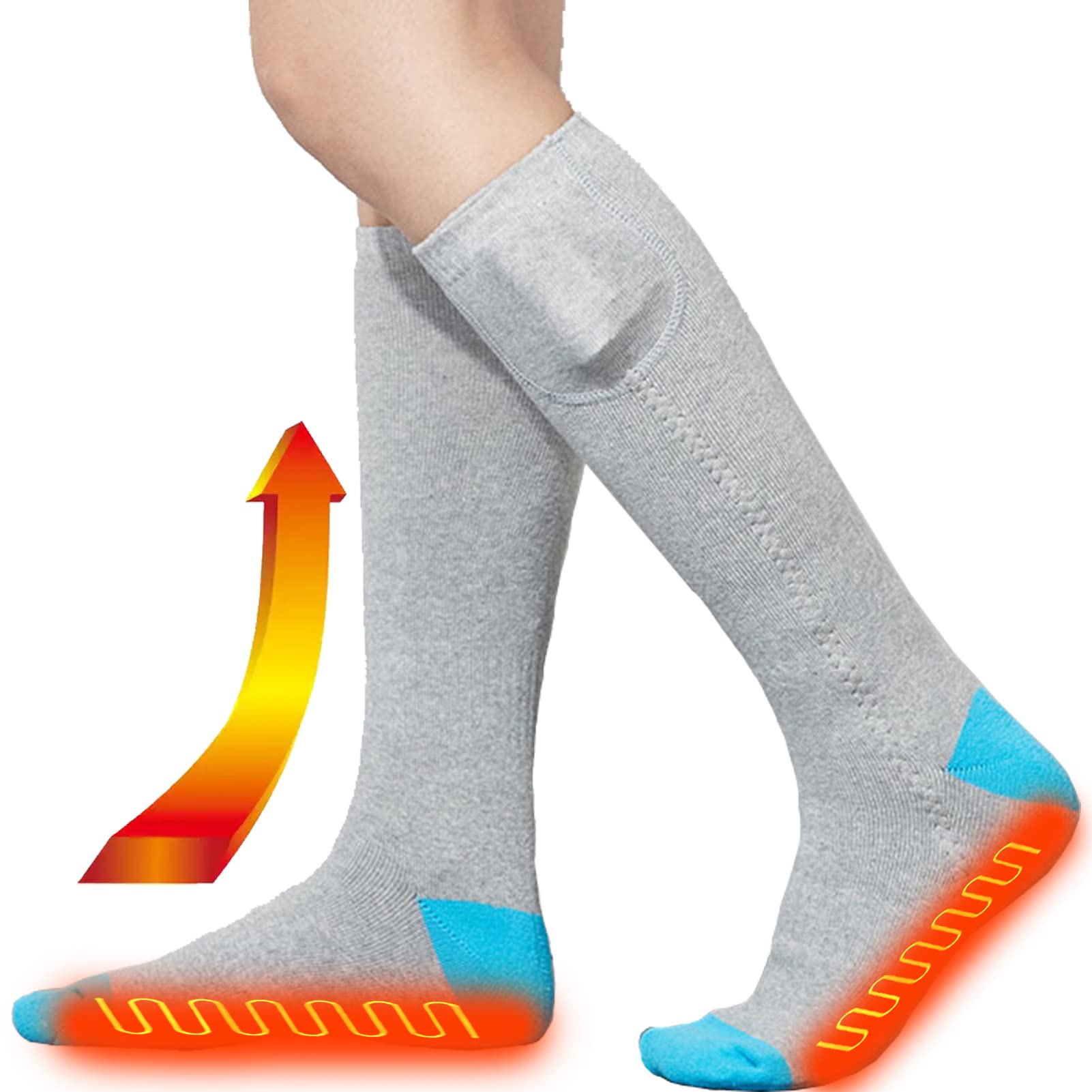 Calcetines térmicos recargables, calcetines térmicos para mujer de invierno,Calcetines térmicos de invierno recargables con calefacción inteligente - Calentamiento inteligente 3 Soydan