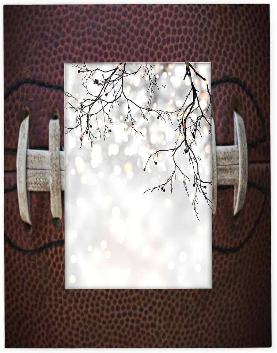8x10 Picture Frame Vintage Football Lace Home Gallery Wall Tabletop Decor with Stand Hanging Hook for Photos Certificate Poster Collage Display-American Football Frame