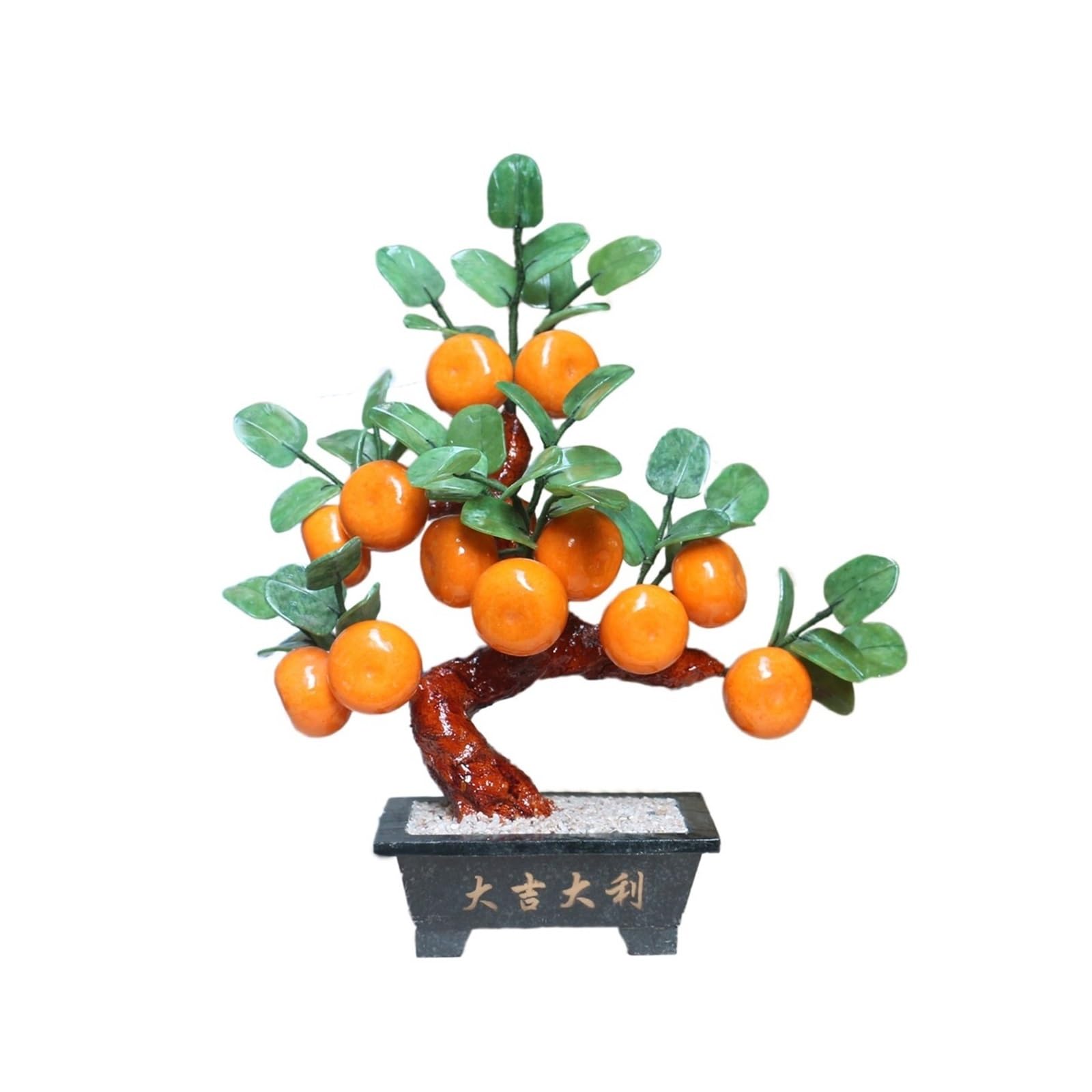 Fake Plant Jade Bonsai with 12 Fruits Tangerine Tree Ornament