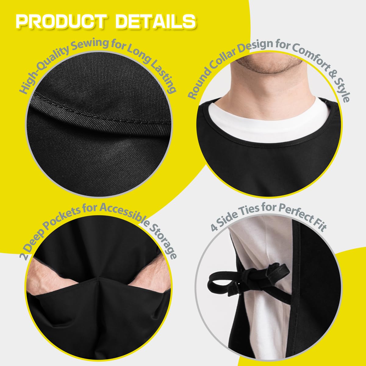 ROTANET Delantal Cobbler para mujeres y hombres, con 2 bolsillos, impermeable, para pintar, estilista, limpieza, adultos