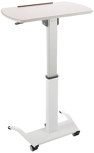 Miniatura 4 de LUXOR LX-PNADJ-LW Atril neumático de altura ajustable/escritorio de pie móvil - Madera clara