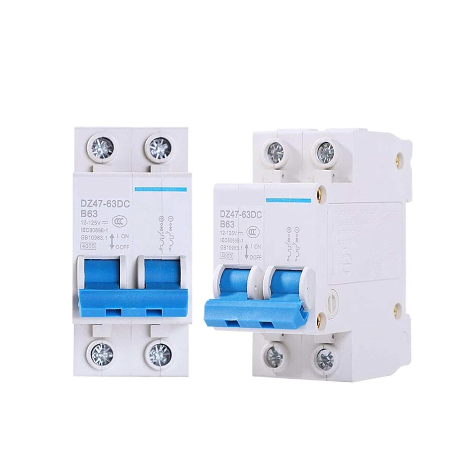 DC 2P Circuit Breaker Protection Switch3A-125A Air Switch 12v-125v for DC Photovoltaic Tram Circuit Protector