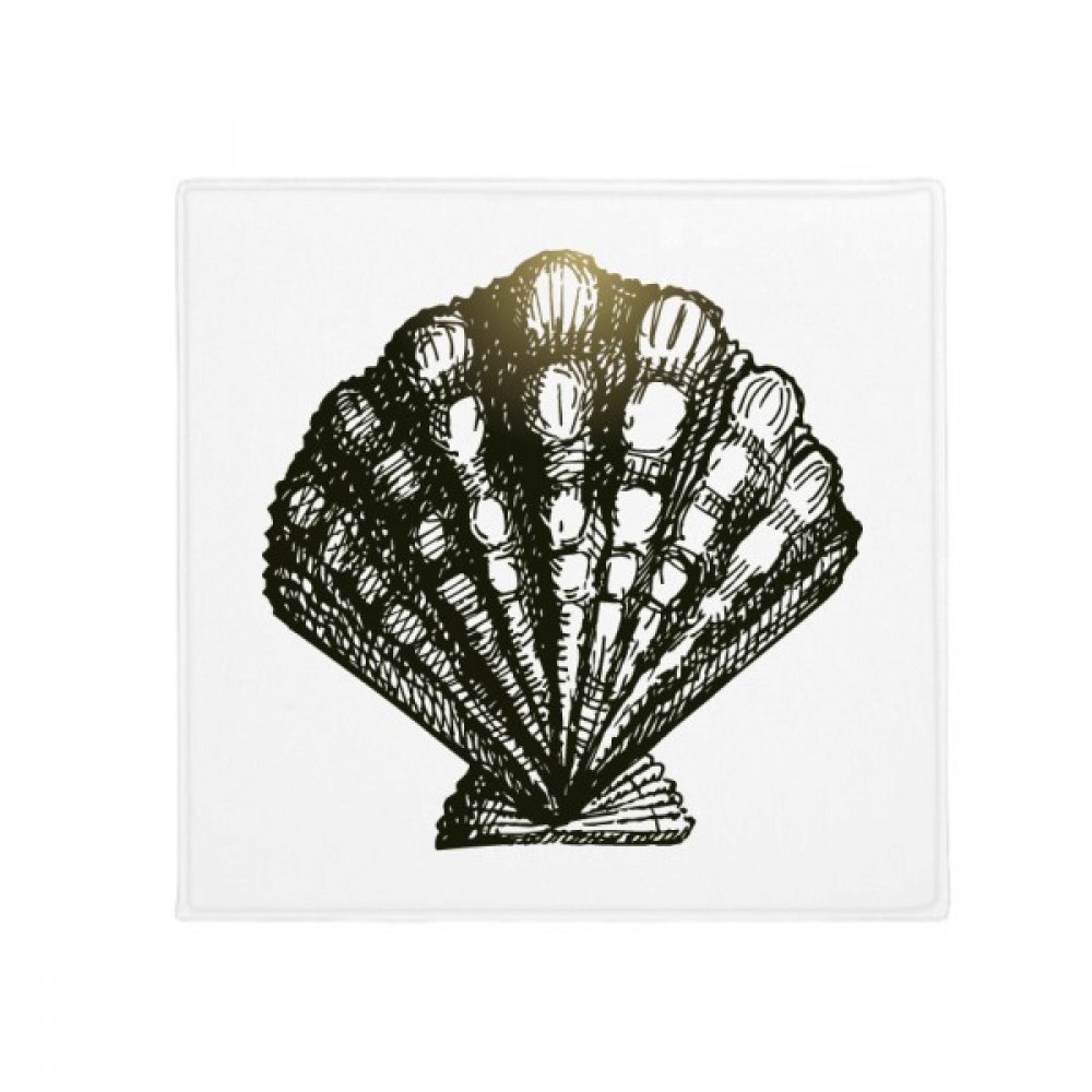 Pet mat pétoncle illustration vie marine noir 80x80cm tapis de cuisine antidérapant multicolore