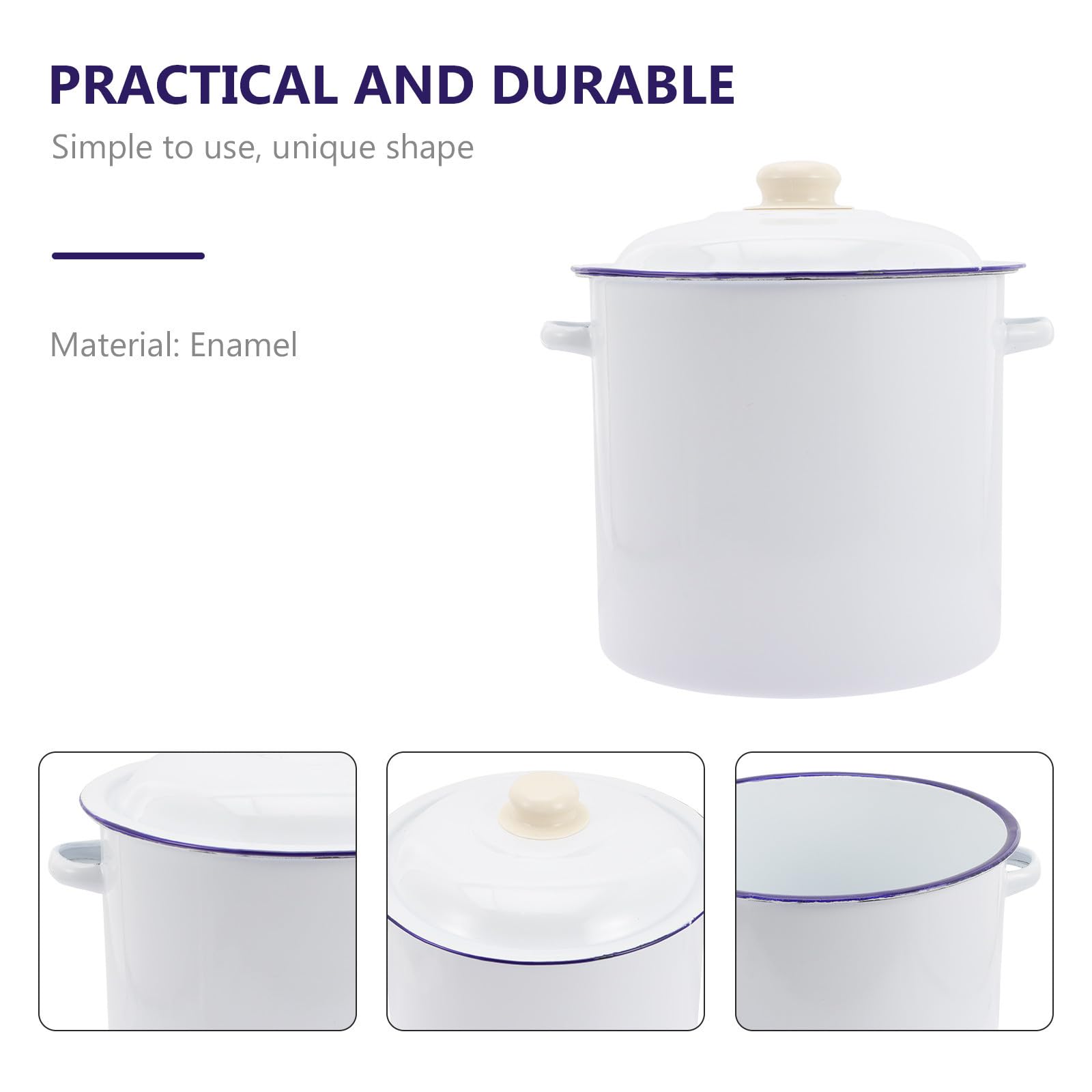 Weißblecheimer aus Emaille mit Großer Kapazität und Rutschfestem Boden Säurebeständiger Wasserspeicher für Küche und Outdoor Geeignet