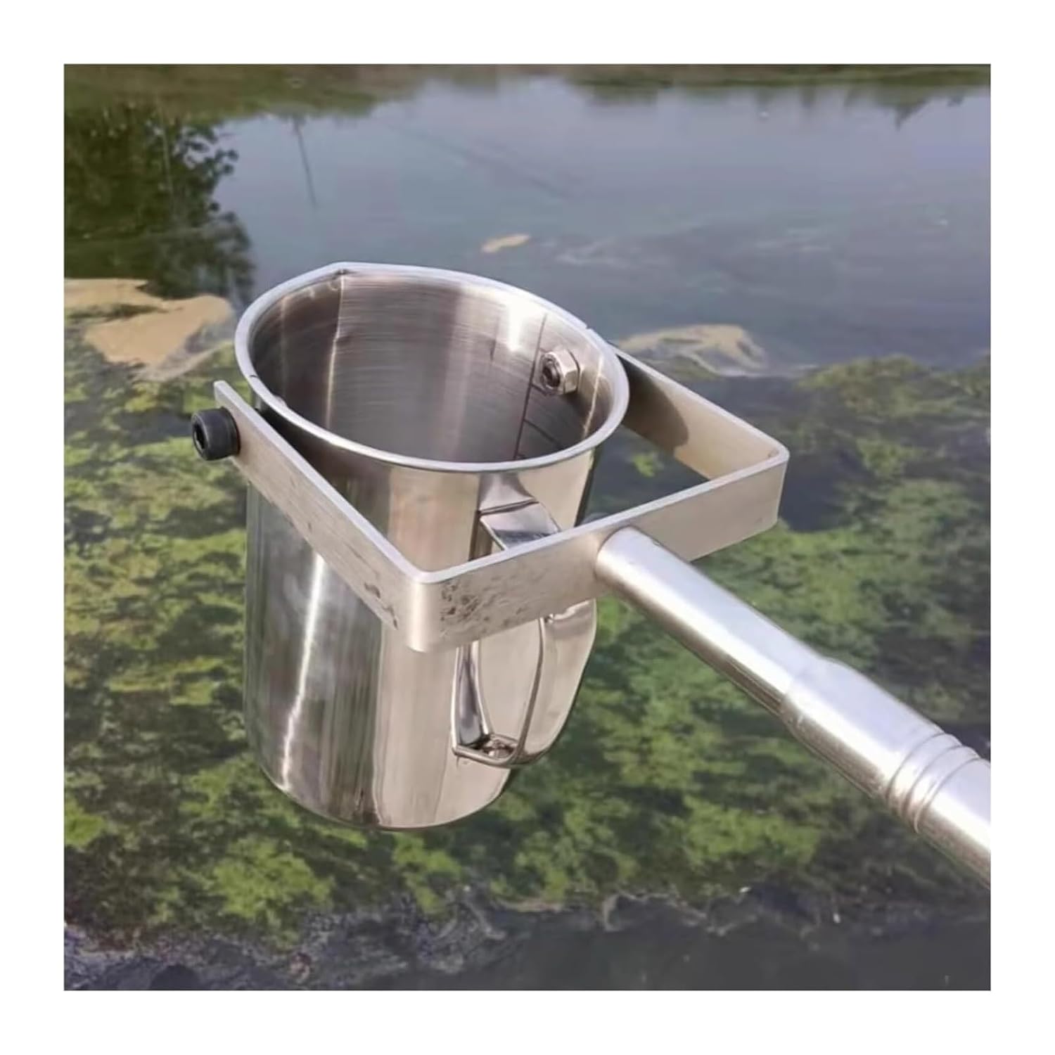 Telescopic Water Sampler with Swivel Head - Adjustable Sampling Pole for Lakes, Rivers, Ponds - Extends 2ft to 23ft - Stainless Steel & Plastic Beaker (500ml/1000ml)