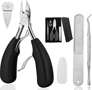 4 PCS Toe Nail Clipper Nail Nippers for Ingrown or Thick Toenails Ingrown Toenail Kit Pedicure Toenails Trimmer and Professional Podiatrist Toenail Nipper for Seniors with Surgical Stainless Steel Surper Sharp Blades Soft Grip Handle