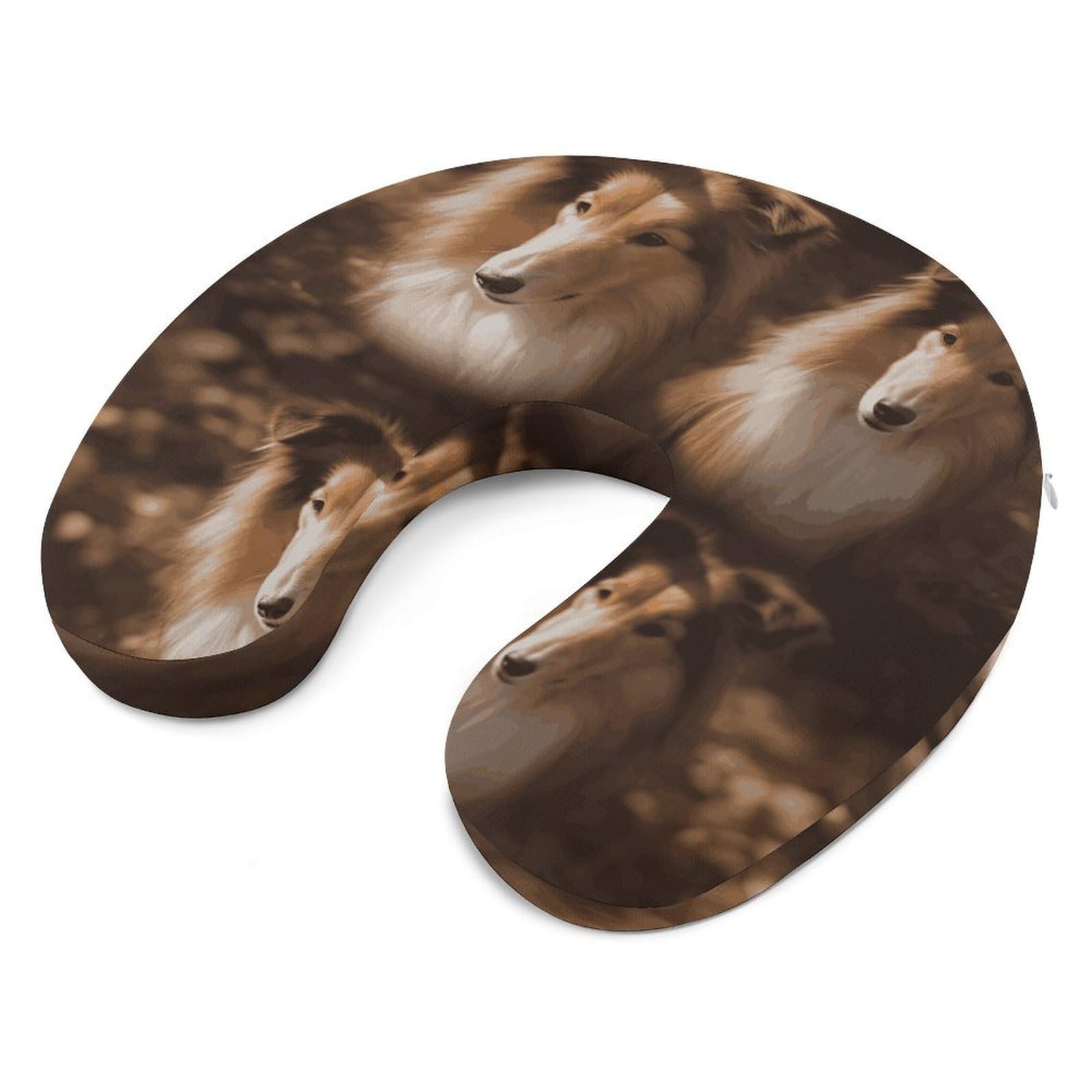 Shelties Almohada en forma de U, núcleo de almohada de espuma viscoelástica, cojín, proporciona apoyo para el cuello, almohada de viaje, adecuada para aviones, coches, hogares y oficinas.