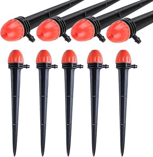 35 emisores de riego por goteo, rociadores de flujo de agua, rociadores de goteo de 6.3 pulgadas de altura de estaca para tubos de riego por goteo