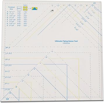 Ultimate Flying Geese Ruler Tool, Quilting Ruler and Template for Making Multiple Sizes of Flying Geese Blocks