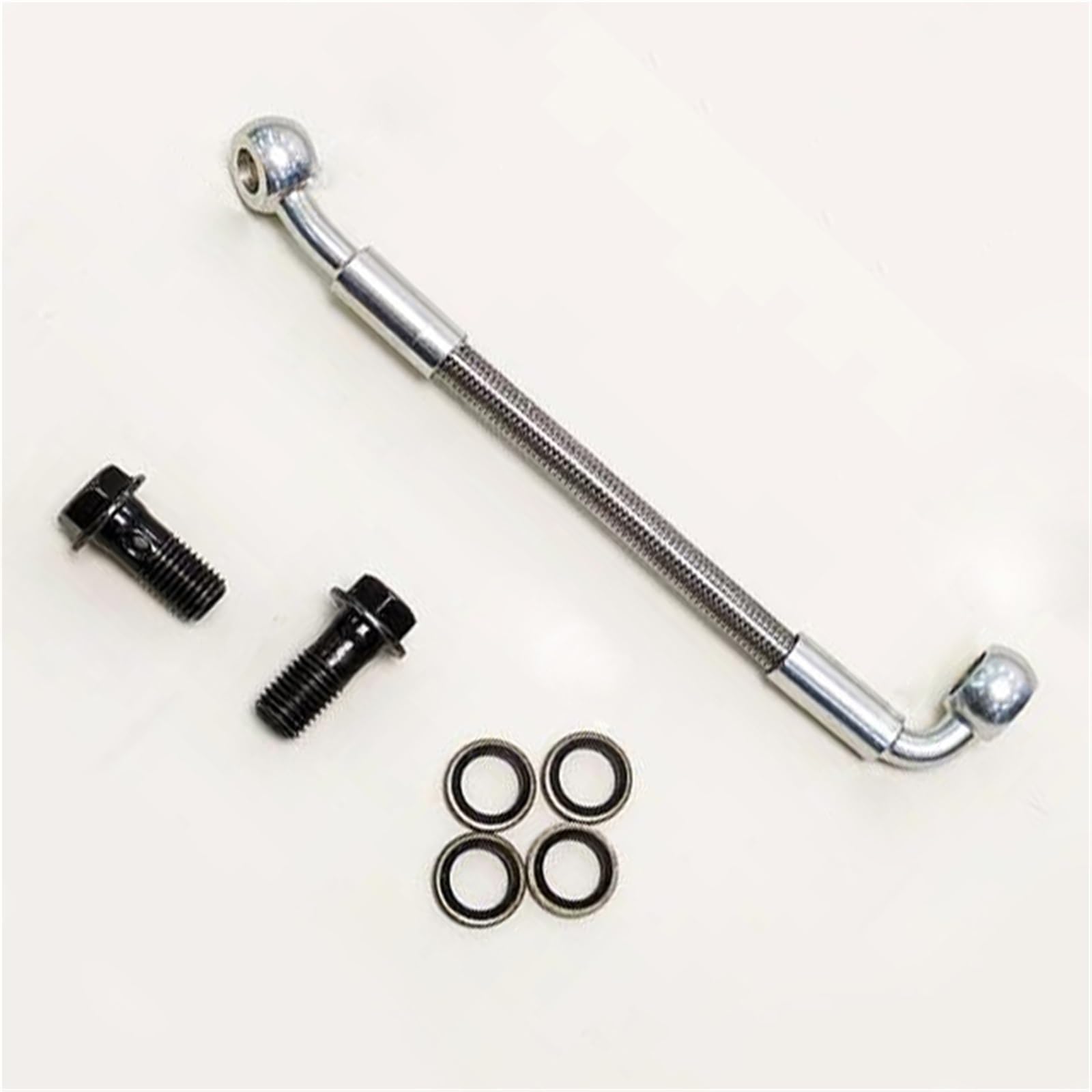 Hydraulic Brake Hose M8 Banjo 28°-90° Motorcycle Braided Cable Brake Hose Fittings Hydraulic Oil Pipe 30cm-500cm Accessories for Kawasaki for Suzuki for H-ONDA(380cm)